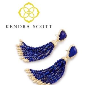 Kendra Scott blossom in lapis earrings